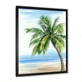 thumbnail image 2 of Designart 'Palm Tree At The Beach' Nautical & Coastal Framed Art Print, 2 of 4