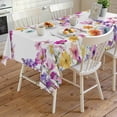 thumbnail image 4 of Pink Spring Floral Rectangle Tablecloth, Flowers Elegant Pastoral Watercolor Waterproof & StainResistant Tablecloth, Washable Oil-proof Table Cover for Dining/Party/Wedding/Camping/Buffet 54x108 In, 4 of 9