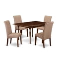 thumbnail image 2 of East West Furniture Monza 5-piece Wood Dining Set in Mahogany/Brown, 2 of 5