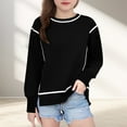 thumbnail image 2 of IVEYRTF Girls Solid Color Pullover Sweatshirt Long Sleeve Pullover Casual Outerwear for Kids Youth Active Wear Soft Everyday Jacket for School Play(Black,10 Years), 2 of 9