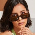 thumbnail image 2 of Transemion PC Unisex Rectangular Lightweight Frame With Protection Fashionable Eyeglasses Champagne frame 1Set, 2 of 6