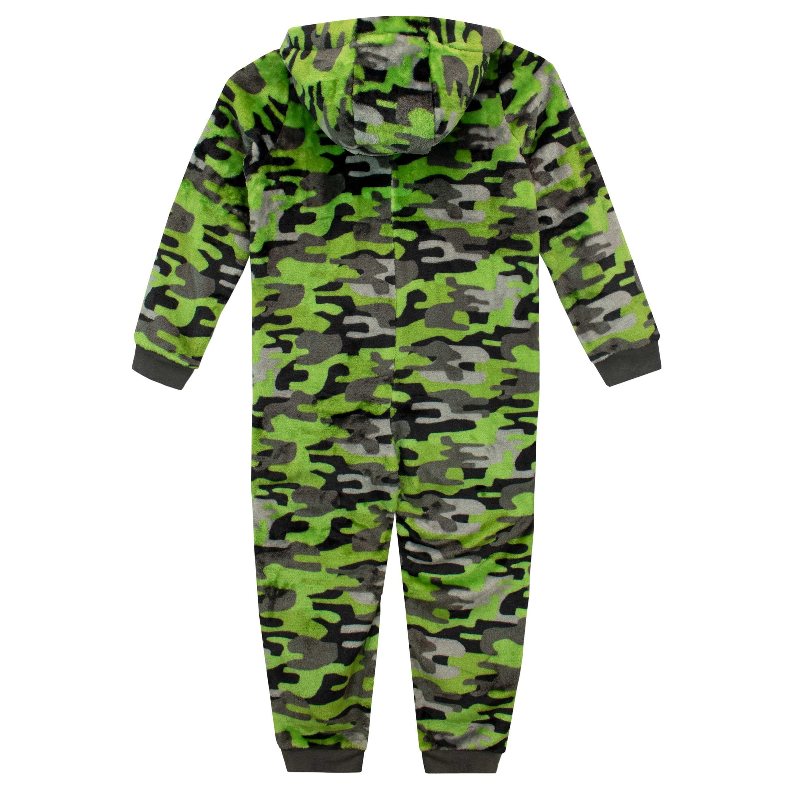 Harry Bear Boys Camoflage Long Sleeve Onesie Sizes 6-14