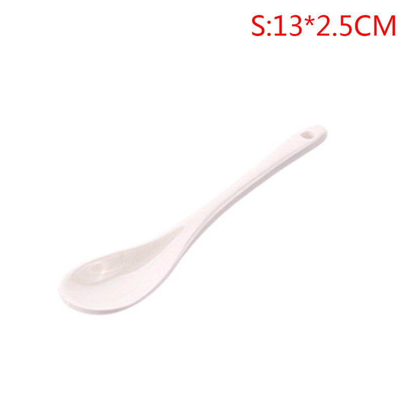 Ceramic Spoons Long-short white PorcelainCoffee Soup sugar Tea Dessert CutleryBB