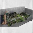 thumbnail image 6 of Japanese Soft Flannel Fleece Throw Blanket, Cascading Waterfall Pond Under Bridge Reflections of Flowers in Water Pattern, Cozy Plush for Indoor and Outdoor Use, 50" x 70", Green White, by Ambesonne, 6 of 6