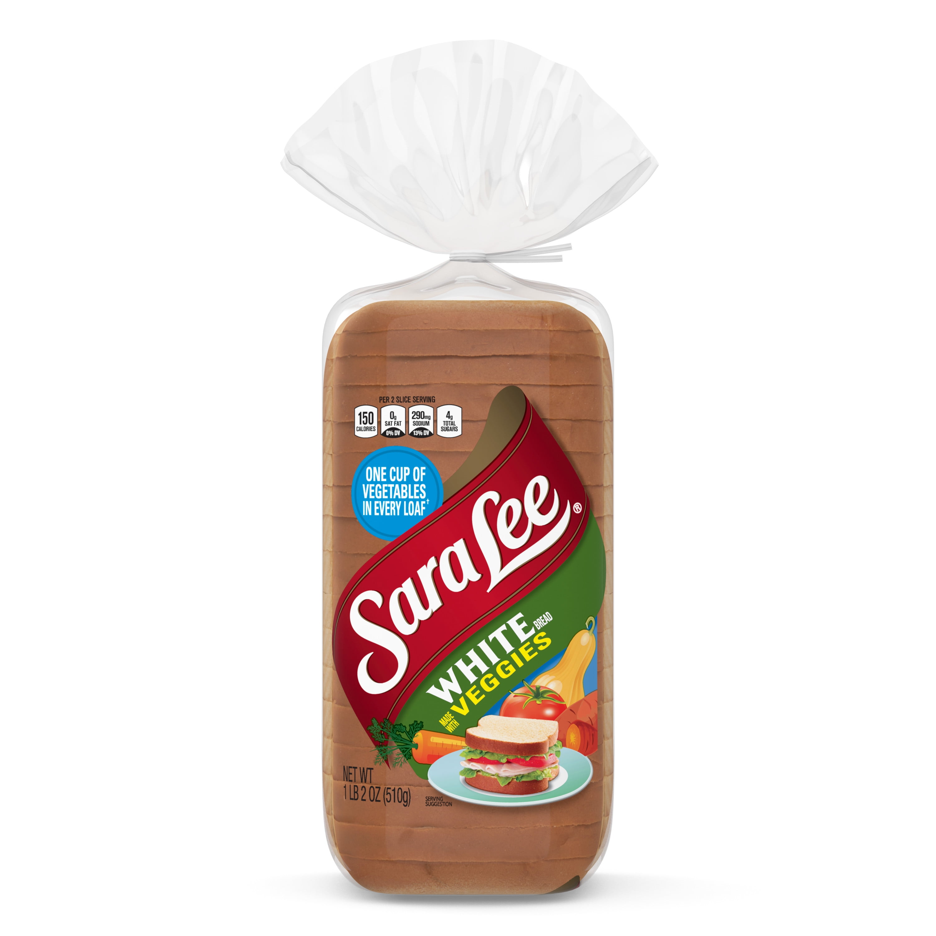 Sara Lee White made with Veggies Round Top Bread, 18 oz