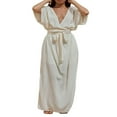 thumbnail image 1 of Femmes Bohème Robe Formelle Manches Courtes Robe de Soirée avec Ceinture, 1 of 9