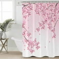 thumbnail image 2 of 60x72 Inch Shower Curtains for Bathroom Pink Flowers Fabric Bath Curtain Decor Spring Botanical Floral Branches Gradient Waterproof Restroom Curtains Shower Set Accessories with 12 Hooks 60 Inch, 2 of 6