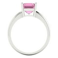 thumbnail image 4 of 2 ct Asscher Cut Simulated Pink Diamond Solitaire Engagement Ring for Women in 18K White Gold, 4 of 5