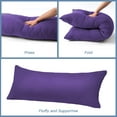 thumbnail image 6 of Crescent 2 Pack Purple Body Pillow Cover, Pillowcases, 100% Pure Natural Cotton Jersey, Soft and Cozy, Envelope Closure, Hypoallergenic, Breathable 21"x 54" (2 Body Pillowcases 21"x54", Purple), 6 of 7