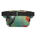 thumbnail image 3 of Honeii Hummingbird Floral Paradise Print Square Double Layer Waist Bag,Waist Belt Bag Fashion Fanny Women and Men,For Travel Running Hiking Walking, 3 of 9