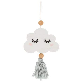 Sleeping Tassel Cloud Wood Wall Decoration Nursery Kids Boys Girls