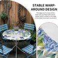 thumbnail image 4 of Watercolor Eucalyptus Leaf Round Fitted Tablecloth with Elastic Edge,Waterproof Table Cloth Fits Tables Up to 55"-60",Washable Table Cover for Indoor Outdoor,Farmhouse Hydrangea Flower Butterfly, 4 of 9