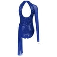 thumbnail image 5 of YONGHS Lyrical Dance Dress for Women Sequins One Shoulder Halter Leotard Figure Skating Costume Royal Blue XXL, 5 of 7
