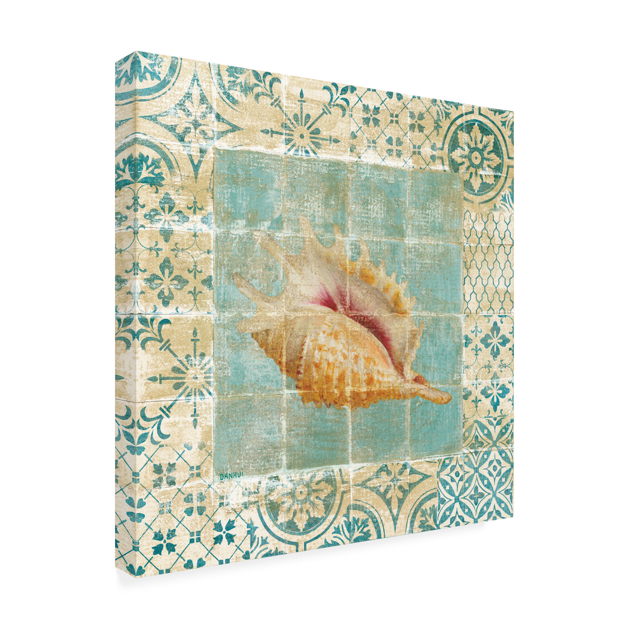 Trademark Fine Art 'Shell Tiles II Blue' Canvas Art by Danhui Nai