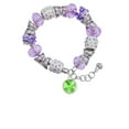 thumbnail image 2 of Delight Jewelry 12mm Crystal Rivoli - Lime Green Purple Butterfly Bead Charm Bracelet, 7"+1" Extender, 2 of 5