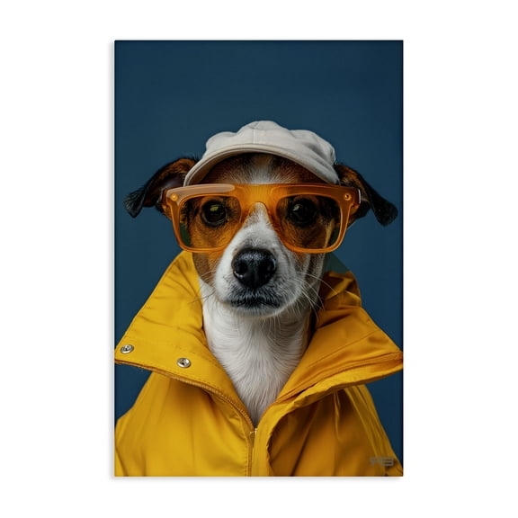 Stupell Industries Trendy Dog Friend Animals & Insects Painting Gallery Wrapped Canvas Art Print Wall Art, 24 x 36