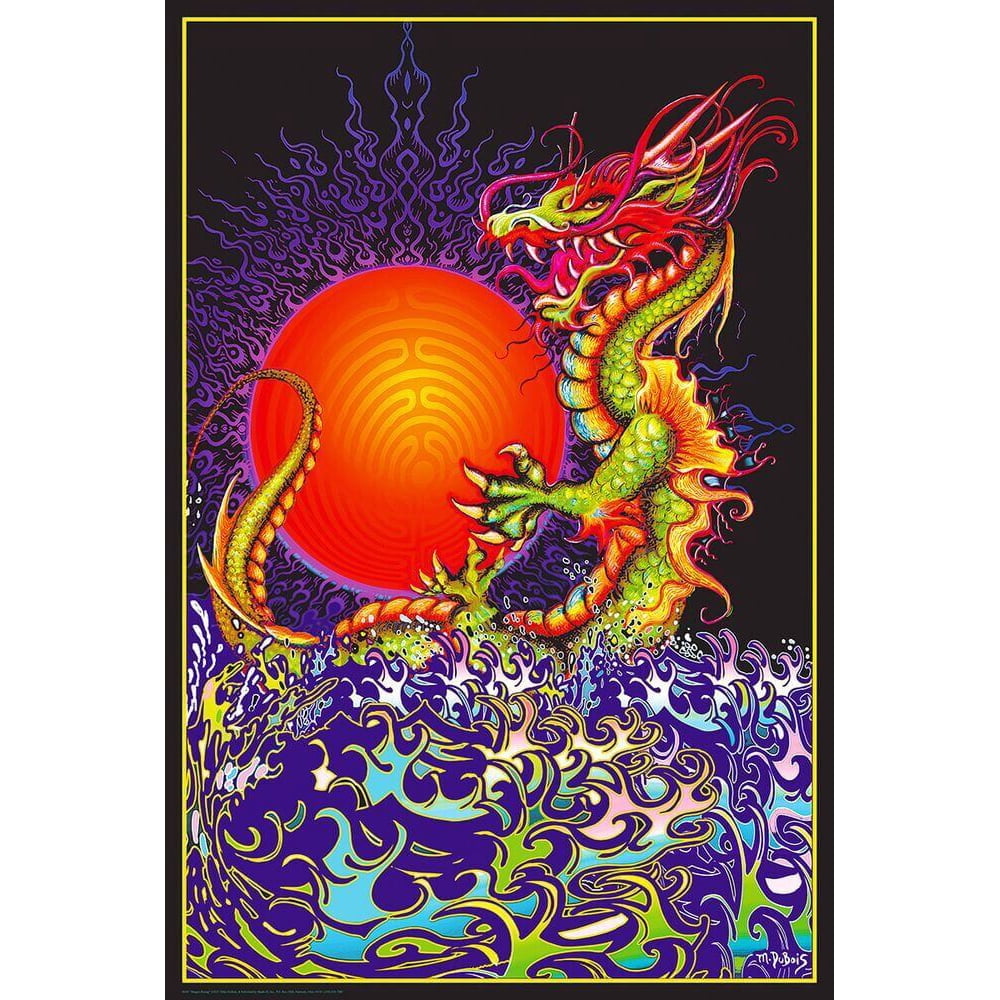 Dragon Rising NonFlocked Blacklight Poster 24" x 36"