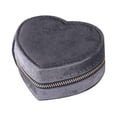 thumbnail image 4 of Joyero pequeño con forma de corazón de viaje Sunnimix Estuche organizador de joyas Gris oscuro, 4 of 8