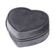 thumbnail image 4 of Joyero pequeño de viaje con forma de corazón, expositor de joyas, caja de almacenamiento para joyas Gris oscuro, 4 of 9