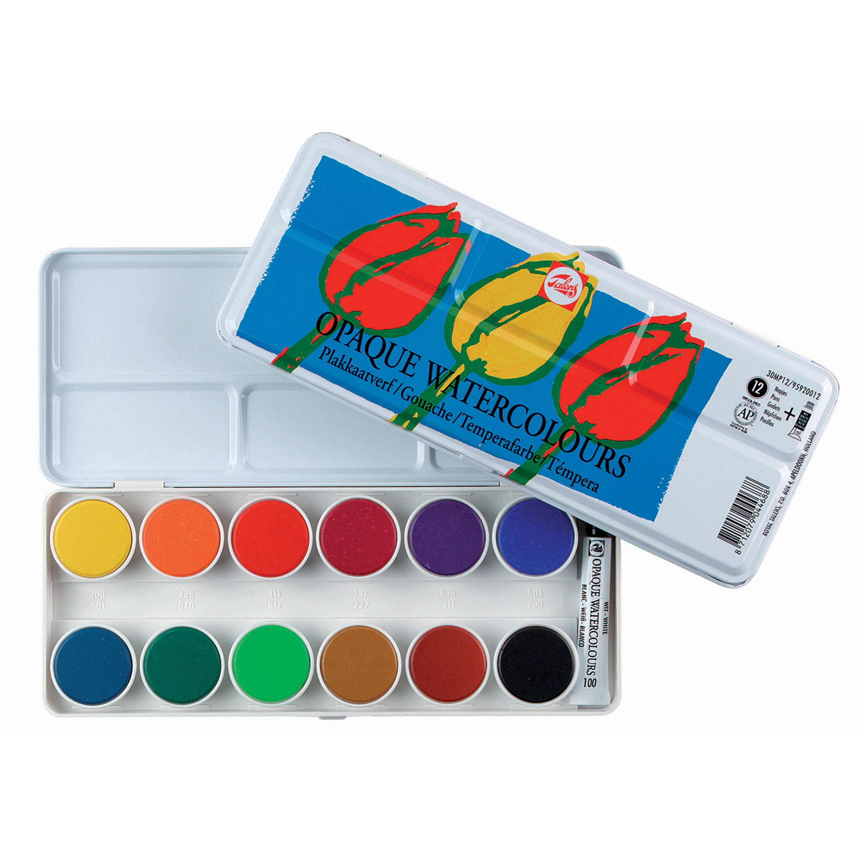 Talens Watercolor Set, Opaque, 12-Colors