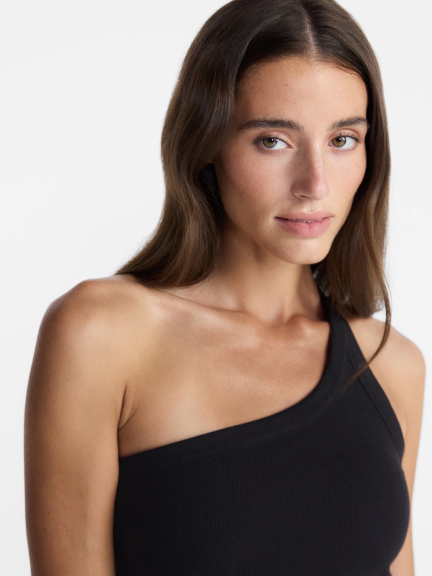 Avia Women's One Shoulder Ribbed Tank Top, Sizes XS-XXXL