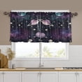 thumbnail image 5 of BZSMCE Set of 2 Pieces Window Curtains In Night Sky Mosaic Pattern 57x24in/57x36in, 5 of 9