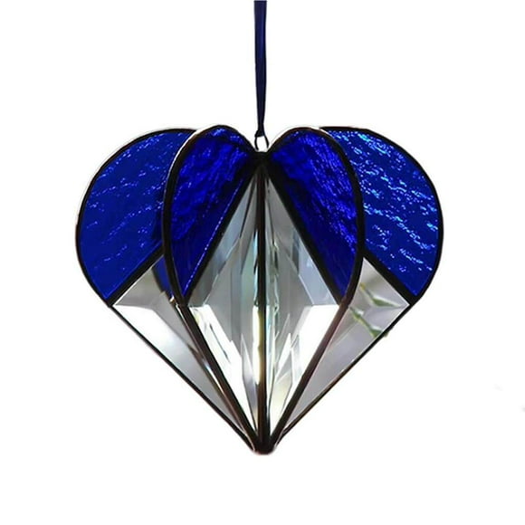 Ruiboury Decorative Rainbow Love Heart Decoration Crafts Wall Multi-sided Garden Waterproof Hanging Ornaments Bedroom Shop Yard type3