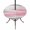 Pink, Gray, White, variant on Round Outdoor Tablecloth with Umbrella Hole and Zipper, Gray White Fitted Table Cover with Elastic Edge for 55-60 Inch, Vintage Country Abstract Gradient Mottled Waterproof Patio Tablecoths