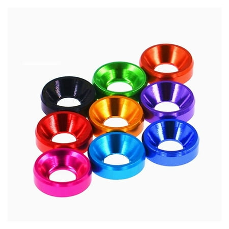 

LHX5PCS Aluminum Flat Washer M2 M2.5 M3 M3.5 M4 M5 M6 M8 Colourful Countersunk Head Screw Bolt Washer Conical Gasket Anodized (Color : M3.5_Emerald Green)-0810
