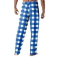 thumbnail image 3 of Zimjoy Mens Plaid Sleep Pant Elastic Waist Cozy Flannel Pajama Pants Lightweight Drawstring Soft Pj Pants Casual Warm Sleepwear Sleep Bottom with Pockets, Light Blue 2XL, 3 of 6