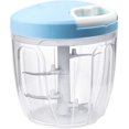 thumbnail image 1 of Manual Garlic Grinder Chopper Meat Cutter , Hand Pull Chop Chopper Manual Food Processor (Blue-L), 1 of 8