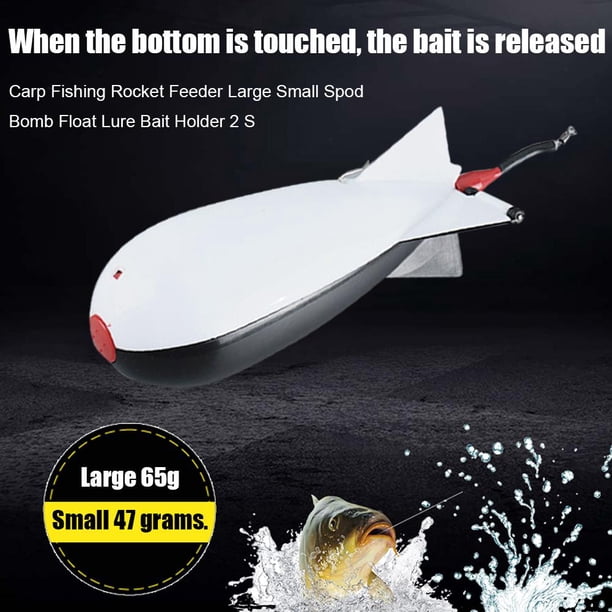 Alimentadores de cohetes de pesca de carpa herramienta de soporte de señuelo de cebo flotante (negro + blanco L) Likrtyny Para Estrenar