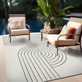 thumbnail image 6 of World Rug Gallery Modern Abstract Lines Weather Resistant Reversible Indoor/Outdoor Area Rug - GRAY 5'x7', 6 of 8