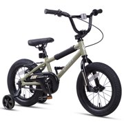 Glengo 14 Inch Kids Bike BMX Style Bicycle with Training Wheels Coaster Brake,Army Green