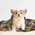 thumbnail image 4 of Rocae Mardi Gras Plaid for Pet Blanket Dog Blanket Cat Blanket Soft Sleep for Small Medium Pet-Medium, 4 of 8