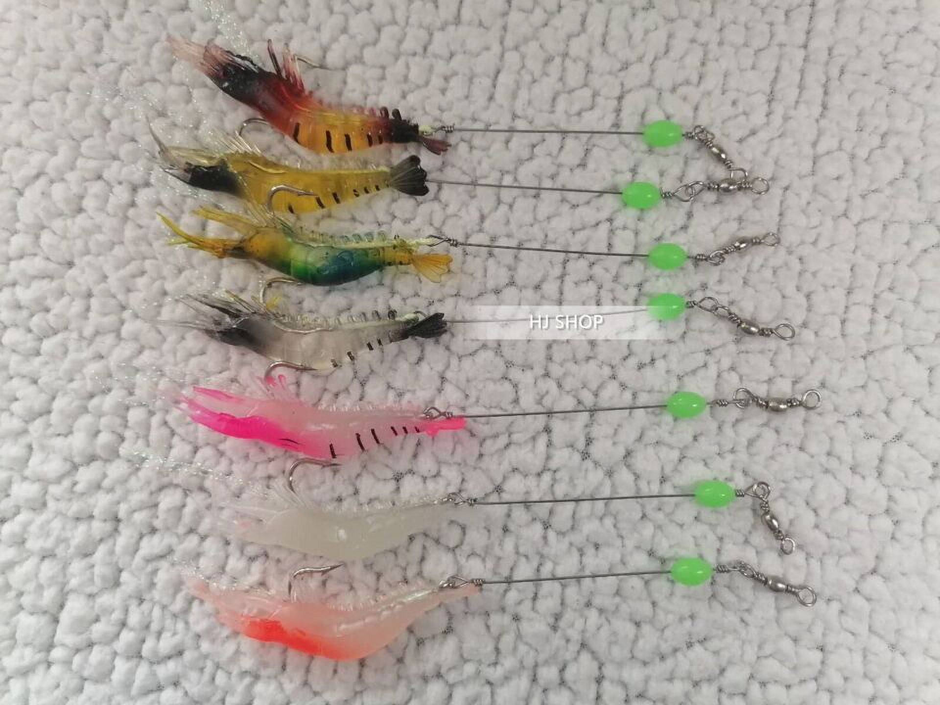 Luminous Fishing Lure Bait Artificial Shrimp Lures Soft Hook Prawn Bait Kit  7PCS 