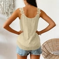thumbnail image 6 of Women's Sleeveless Chiffon Tank Top with Ruffle Hem and Lace Trim Casual Summer Blouse, 6 of 8