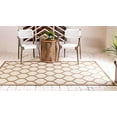 thumbnail image 4 of Unique Loom Trellis Collection Lattice Border Transitional Indoor and Outdoor Flatweave Area Rug, 2' 2" x 3', Brown/Beige, 4 of 5