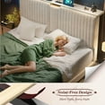 thumbnail image 7 of EnHomee Bed Frame King Size Bed Frame with 2 Storage Drawers Bed Frame with 51.2"Tall Headboard Upholstered  Bed Frame with Charge Station,Beige,No Box Spring Needed, Noise Free, 7 of 7