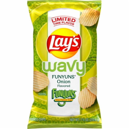 Lay's Wavy Funyuns Onion Flavored Potato Chips, 7.5 oz (2 Pack)