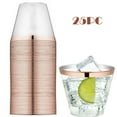 thumbnail image 1 of 25 Pieces Transparent With Gold Edge Plastic Cups Drinking Cups For Party Wedding  Camping  Beach And Picnic, 1 of 6