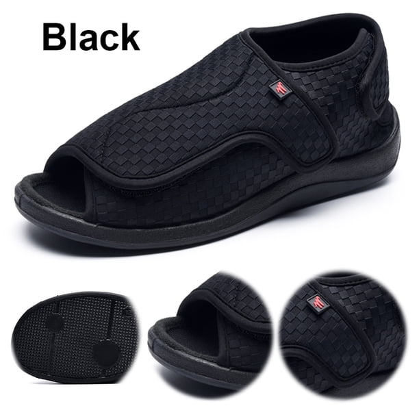 Sandalias Zapatos Diabéticos La Casa Diabéticas para Hombres Cierre Ajustable Pies Hinchados Interiores