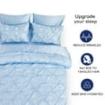 thumbnail image 6 of MR&HM Satin Comforter King 8 Pieces - Luxurious Pinch Pleat Bedding Set with Comforter, Sheets, Bed Skirt, Pillowcases & Shams, Super Silky Soft Bed Set for All Season (King, Light Blue), 6 of 7