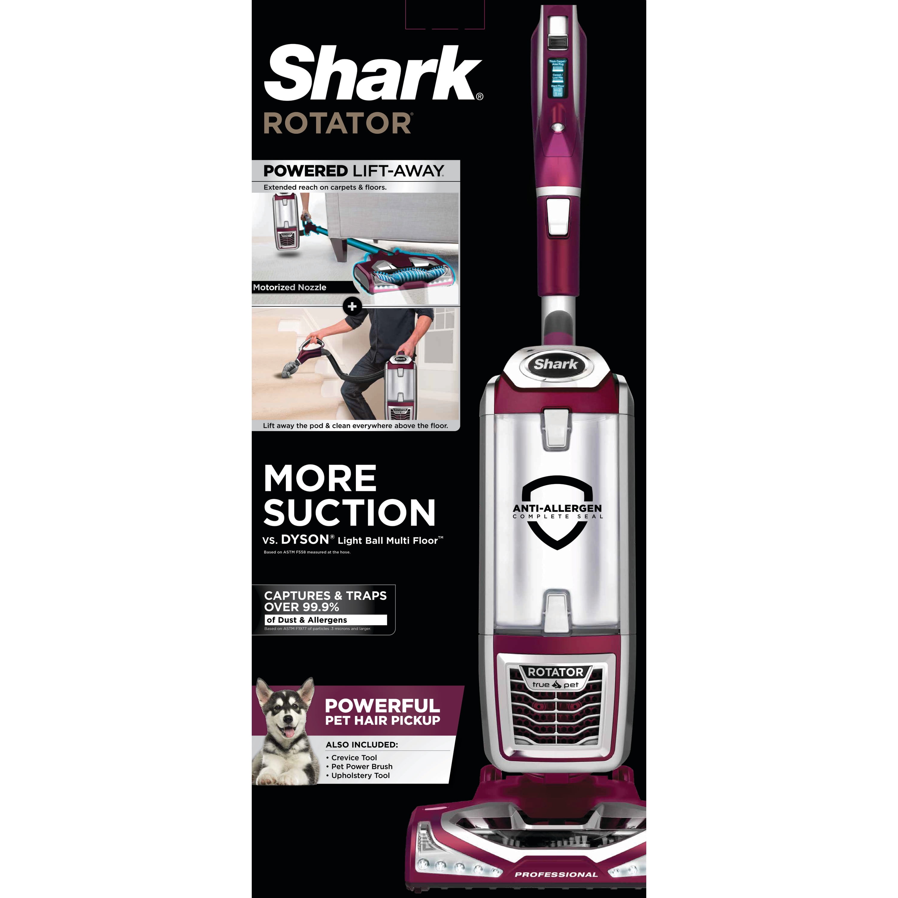 Shark Rotator Powered Lift-Away TruePet Upright Vacuum, Pet Friendly, HEPA Filter, Advanced Swivel Steering, Large Dust Cup Capacity, NV752 Bordeaux