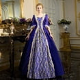 thumbnail image 2 of Vestido medieval del siglo XVIII para mujer, cintura alta, media manga, vestidos de baile, elegante vestido de satén con retazos de encaje, disfraz de reina renacentista, 2 of 5