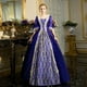thumbnail image 2 of Vestido medieval del siglo XVIII para mujer, cintura alta, media manga, vestidos de baile, elegante vestido de satén con retazos de encaje, disfraz de reina renacentista, 2 of 5