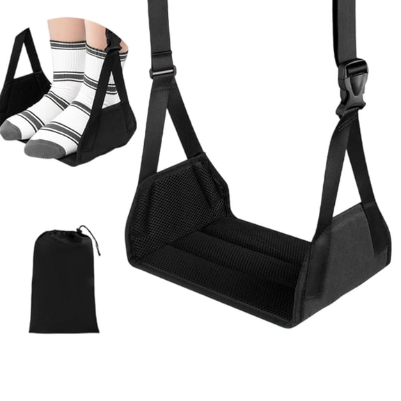 Foot Hammock for Plane Travel,Memory Foam Airplane Foot Rest with Extended Adjustment Strap,Leg Hammock for Airplane Travel Essentials,Plane Foot Hammock,Comfy Foot Hanger