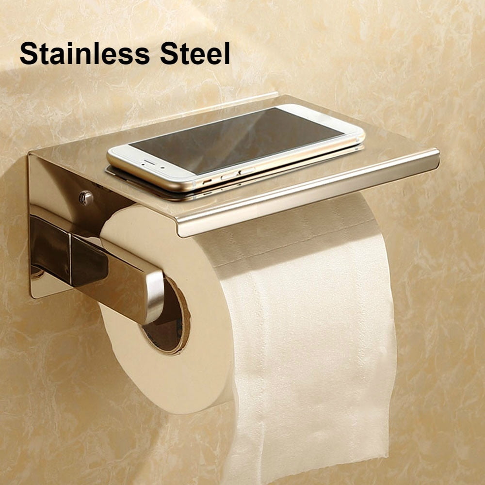 Wall Mounted Stainless Steel Bathroom Toilet Roll Paper Holder Tissue Dispenser 
