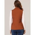 thumbnail image 4 of INSPIRE CHIC Gilet Cargo Sans Manches à Fermeture Éclair et Taille à Cordon pour Femme Brun Rouge G, 4 of 5