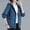 B_ Blue, variant on Womens Vertical Texture Hooded Zip Jacket Drawstring Bottom Dual Side Pockets Cuffed Long Sleeve Boxy Cut for Local Market Picnic Meetup Wine XXS